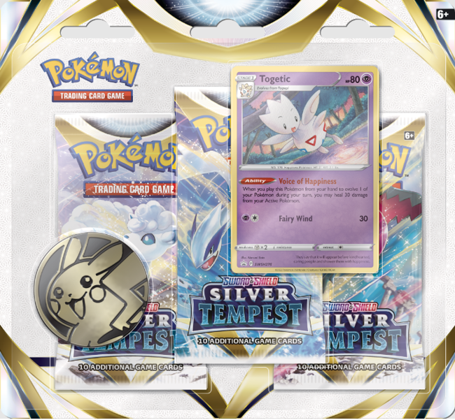 Silver Tempest 3-Pack Blister Togetic Pokémon TCG