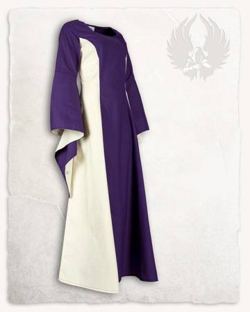 Stella Dress Cotton Purple/Cream - średniowieczna suknia