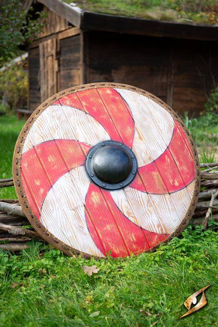 Thegn Shield - Red/White - 80 cm