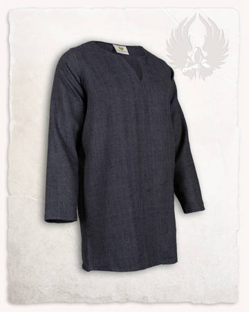 Tronde Tunic Herringbone Blue - bawełniana tunika