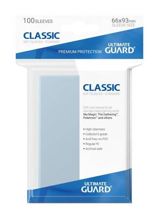 UG Classic Soft Sleeves Standard Size Transparent (100)