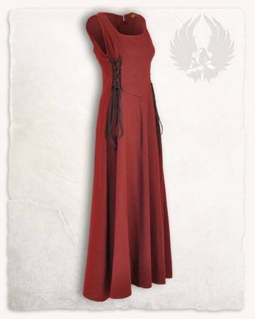 Uma Dress Canvas Bordeaux - płócienna suknia