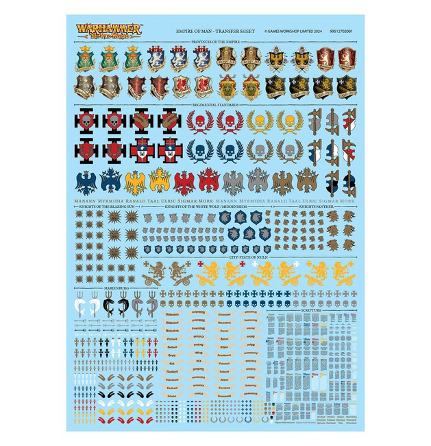 Warhammer: The Old World Empire Of Man Transfer Sheet