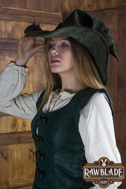 Wikka the Witch Hat Split Leather - Green