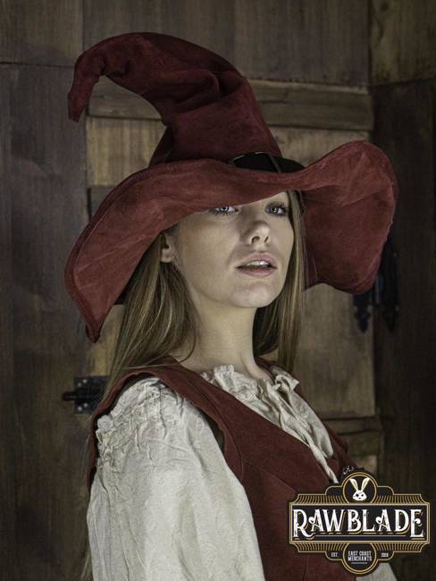 Wikka the Witch Hat Split Leather - Red