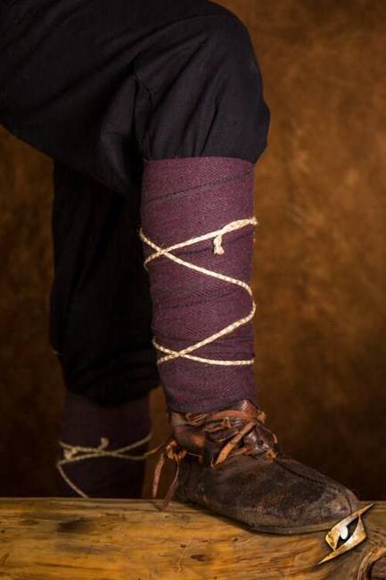 Woodland Leg Wraps - Cotton - Burgundy Grey