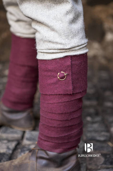 Wool Winingas Aki - Red - owijacze na nogawki z filcowanej wełny